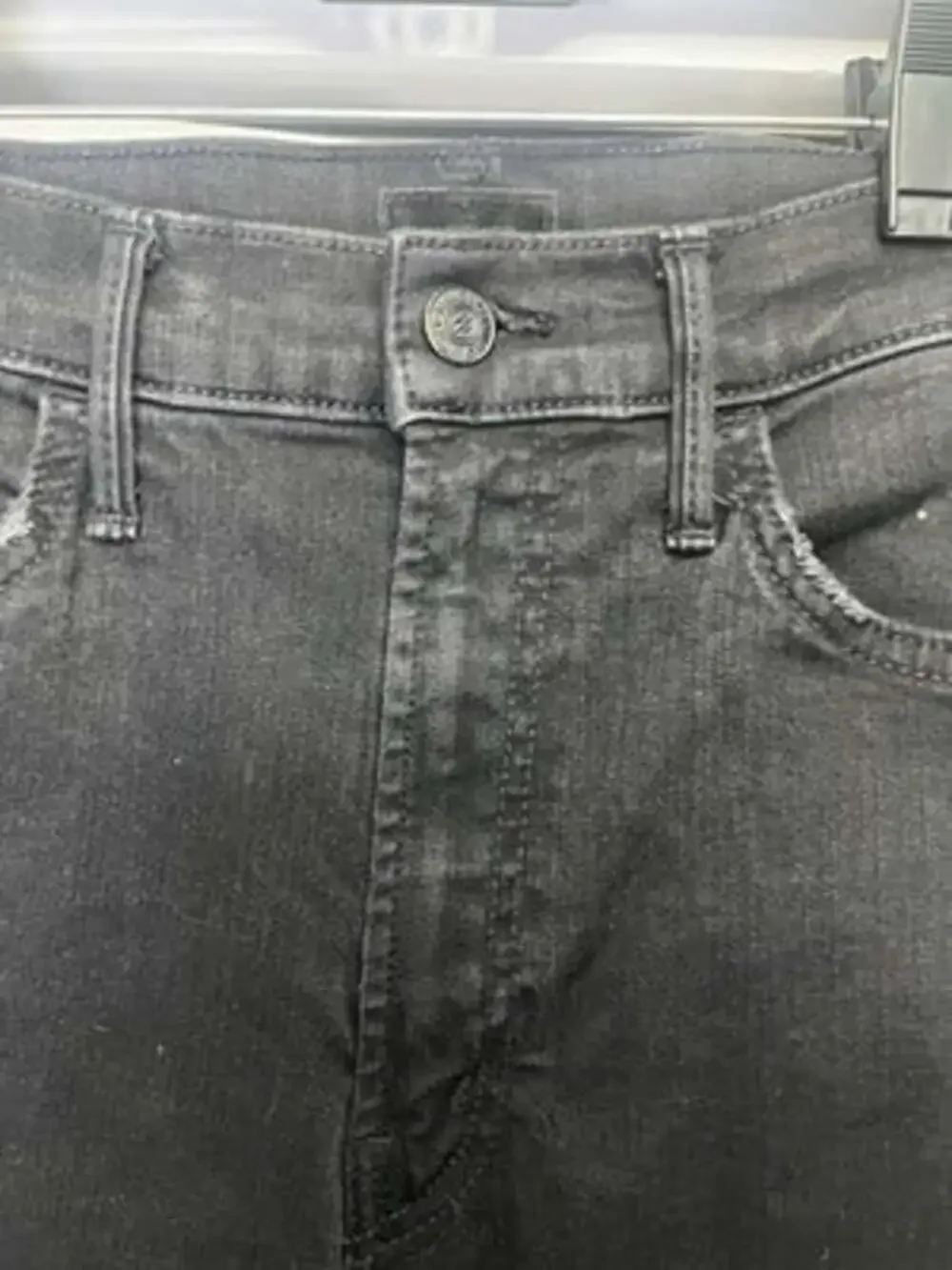 MOTHER THE HUSTLER HIGH WAIST ANKLE FRAY JEANS NOT GUILTY SIZE 26 Designer Black